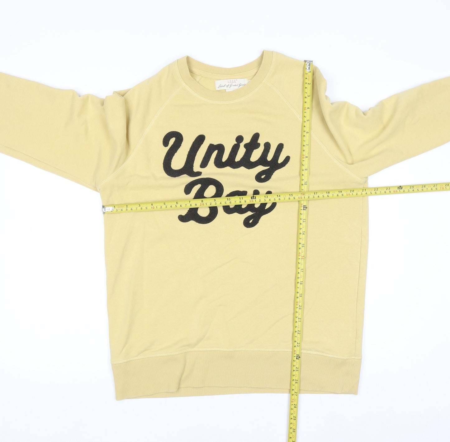 H&M L.O.G.G. Womens Yellow Pullover Sweatshirt Size 12 Cotton Blend