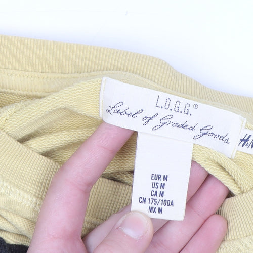 H&M L.O.G.G. Womens Yellow Pullover Sweatshirt Size 12 Cotton Blend