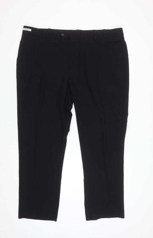 Farah Men's Black Classic Chino Trousers 42W 29L Stretch Twill