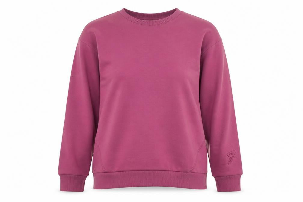 Front view of Primark Women's Purple Crew Neck Pullover Sweatshirt, size S