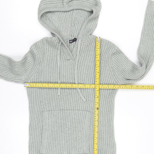 Marks and Spencer Women’s Soft Green Hooded Rib Knit Jumper Size M