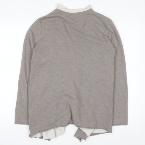 Benedetta B. Women's Beige Merino Wool Blend Open Cardigan L