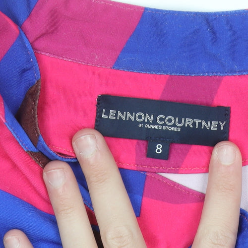 Lennon Courtney Women's Multicoloured Geometric Tunic Blouse Size 8