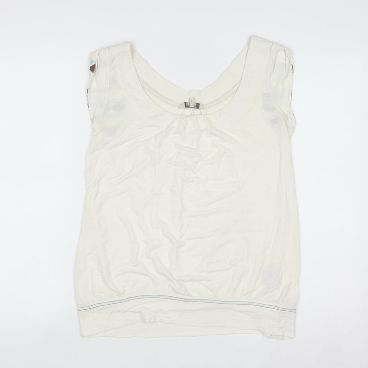 Fat Face Women’s Ivory Sleeveless Scoop Neck Tank Top Size 12