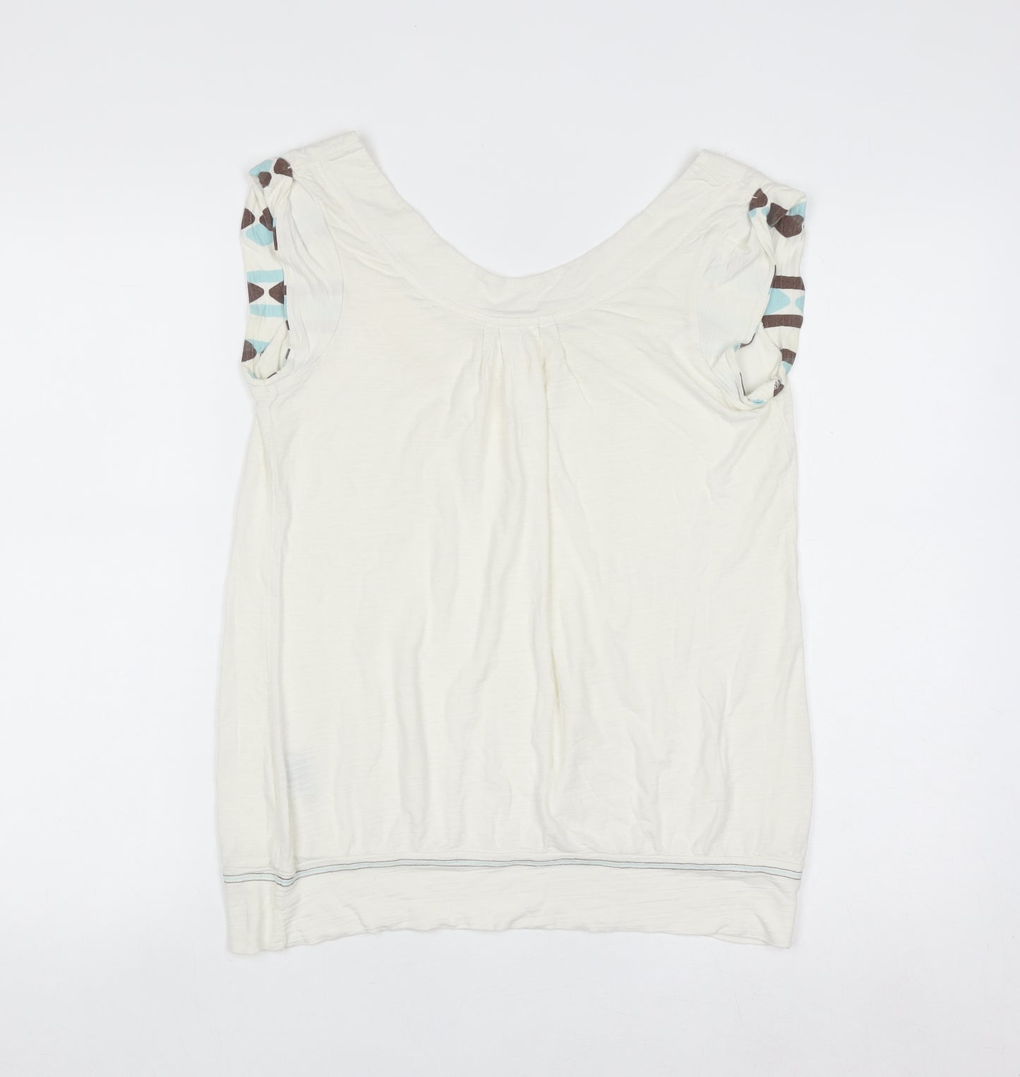 Fat Face Women’s Ivory Sleeveless Scoop Neck Tank Top Size 12