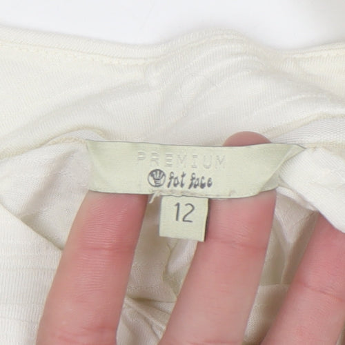Fat Face Women’s Ivory Sleeveless Scoop Neck Tank Top Size 12