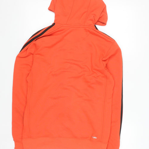Adidas Men's Orange Full Zip Hoodie Small Sports Essentials Climalite