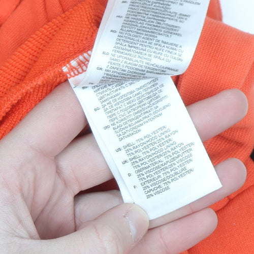 Adidas Men's Orange Full Zip Hoodie Small Sports Essentials Climalite
