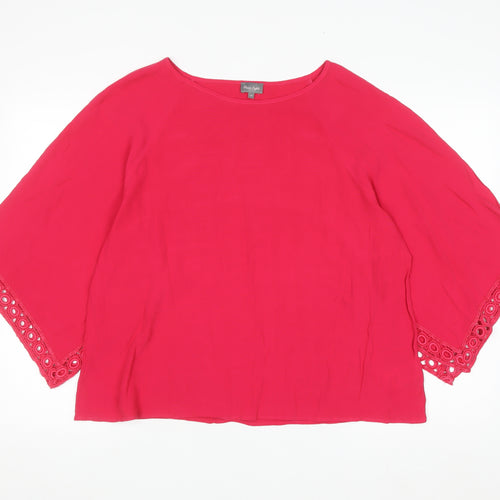 Phase Eight Women’s Pink Viscose Lace Trim Tunic Top Size 18