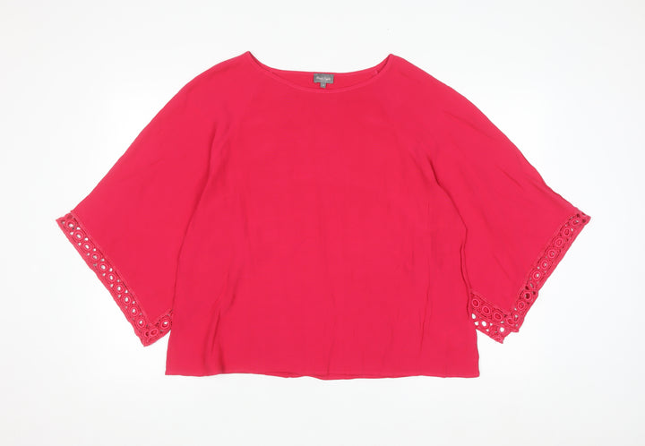 Phase Eight Women’s Pink Viscose Lace Trim Tunic Top Size 18