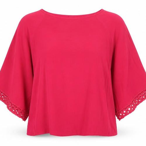 Phase Eight Women’s Pink Viscose Lace Trim Tunic Top Size 18