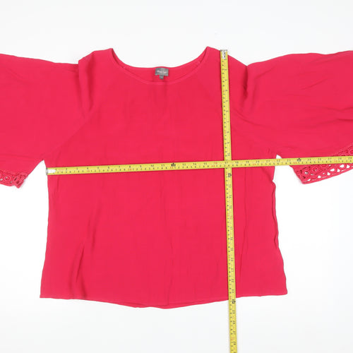 Phase Eight Women’s Pink Viscose Lace Trim Tunic Top Size 18
