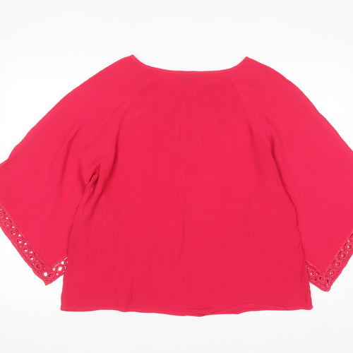 Phase Eight Women’s Pink Viscose Lace Trim Tunic Top Size 18