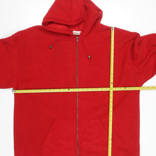 Ann Harvey Women's Red Hooded Full Zip Fleece Jacket Size 22/24