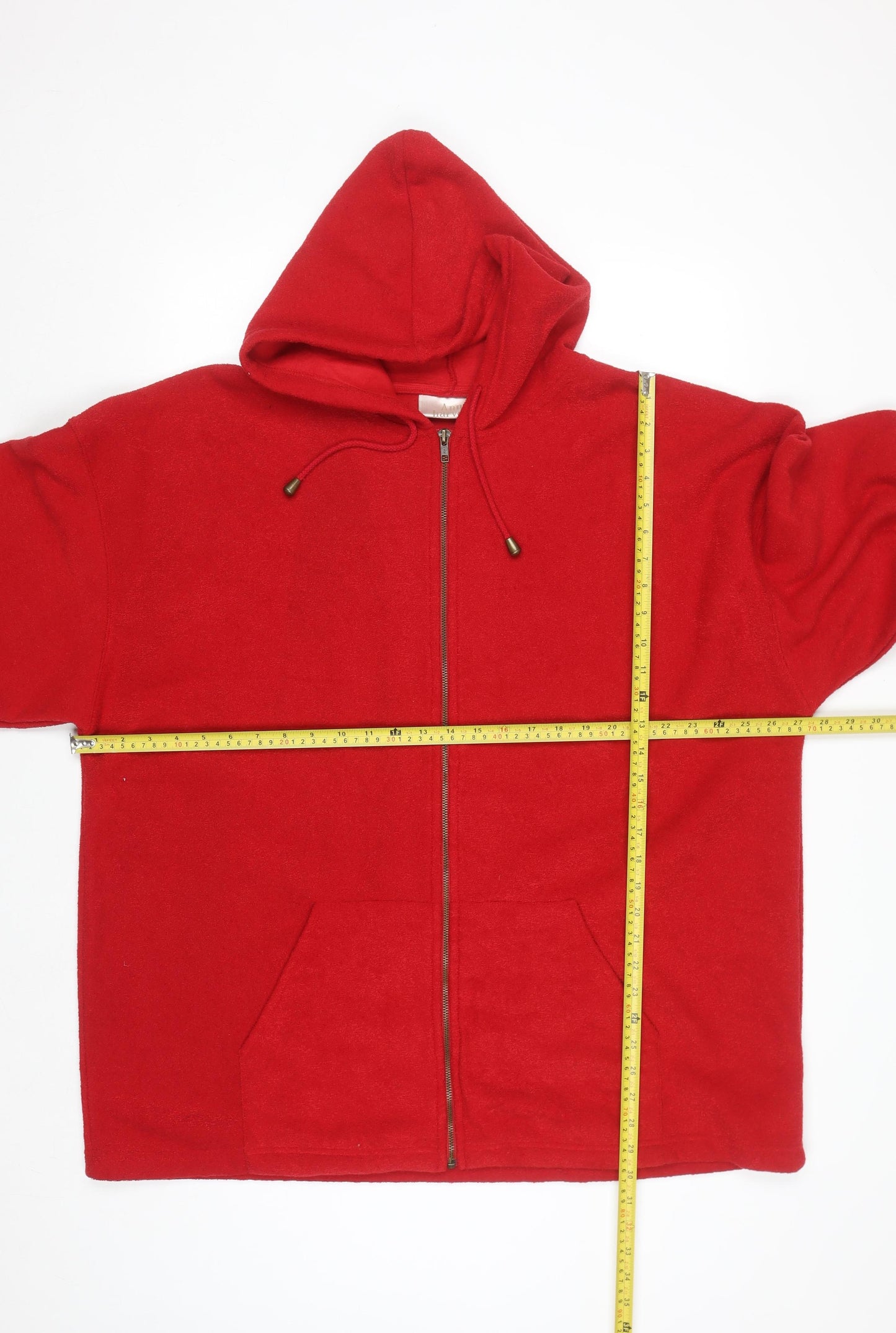 Ann Harvey Women's Red Hooded Full Zip Fleece Jacket Size 22/24