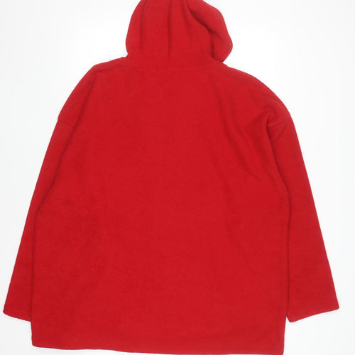 Ann Harvey Women's Red Hooded Full Zip Fleece Jacket Size 22/24