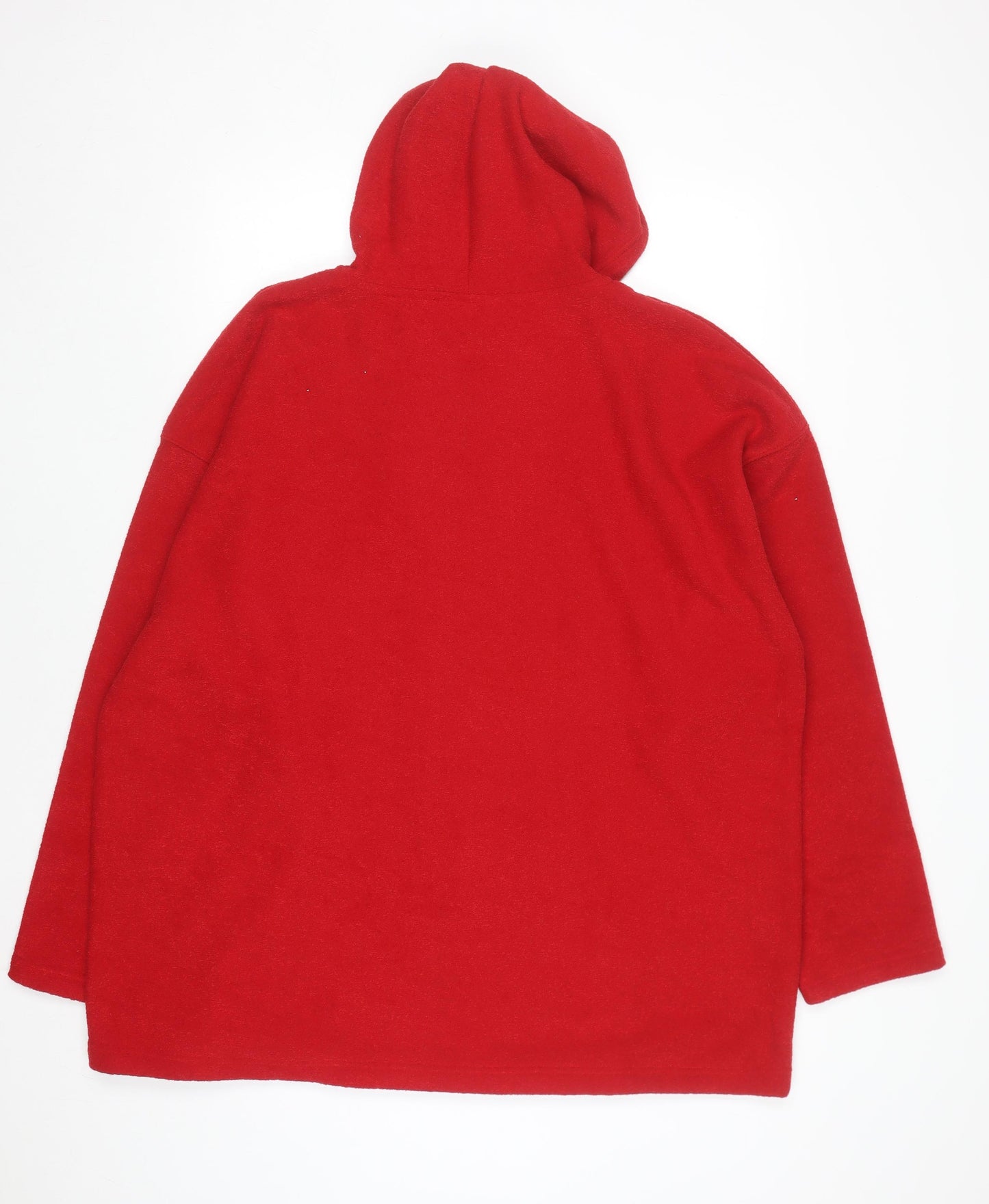 Ann Harvey Women's Red Hooded Full Zip Fleece Jacket Size 22/24