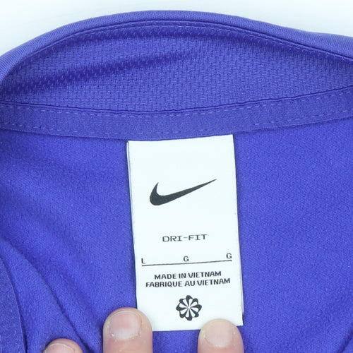 Nike Women’s Purple Dri-Fit 1/4 Zip Long Sleeve Sweatshirt L