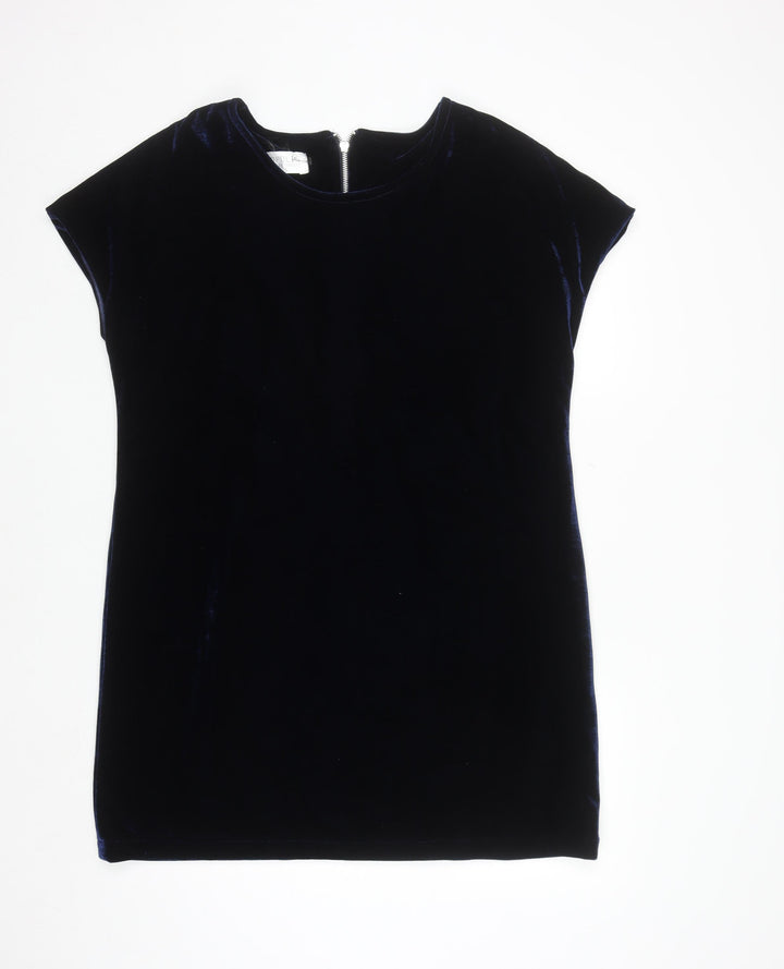 O Polí's Fiftythree:2 Women's Navy Velvet Shift Dress Size S