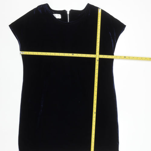 O Polí's Fiftythree:2 Women's Navy Velvet Shift Dress Size S