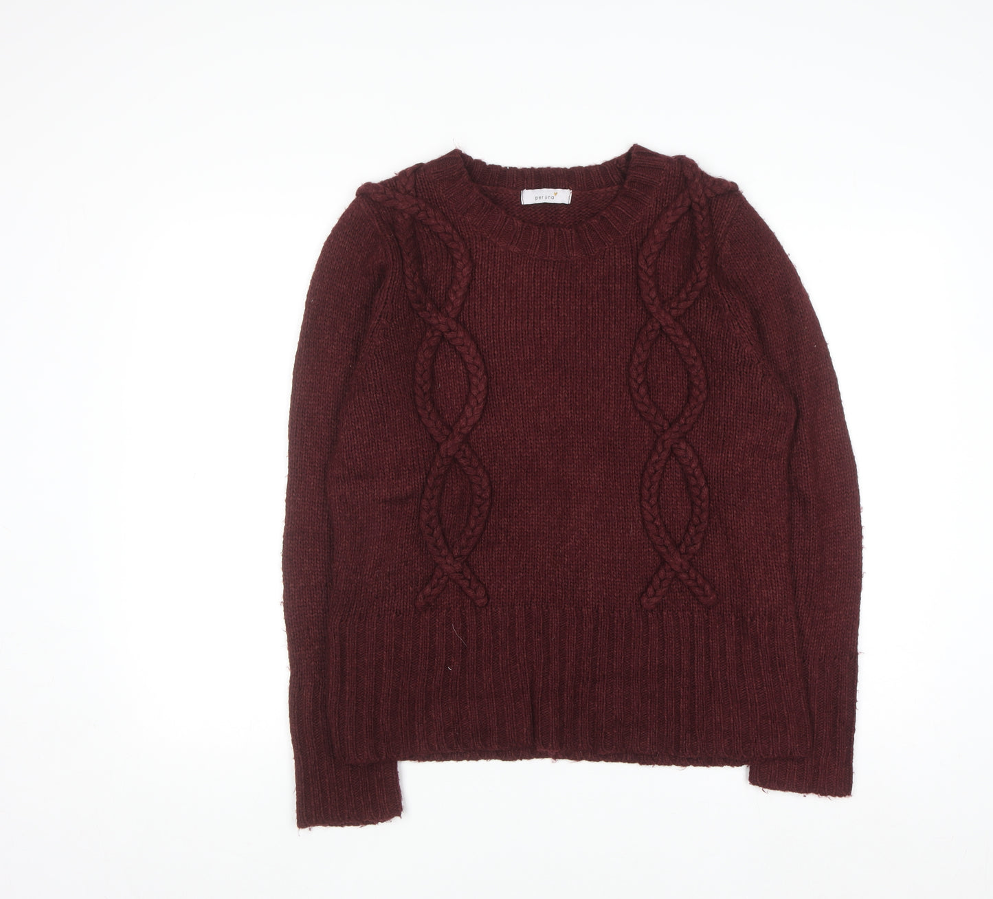 Marks and Spencer Women’s Red Cable Knit Jumper Size 18 Per Una