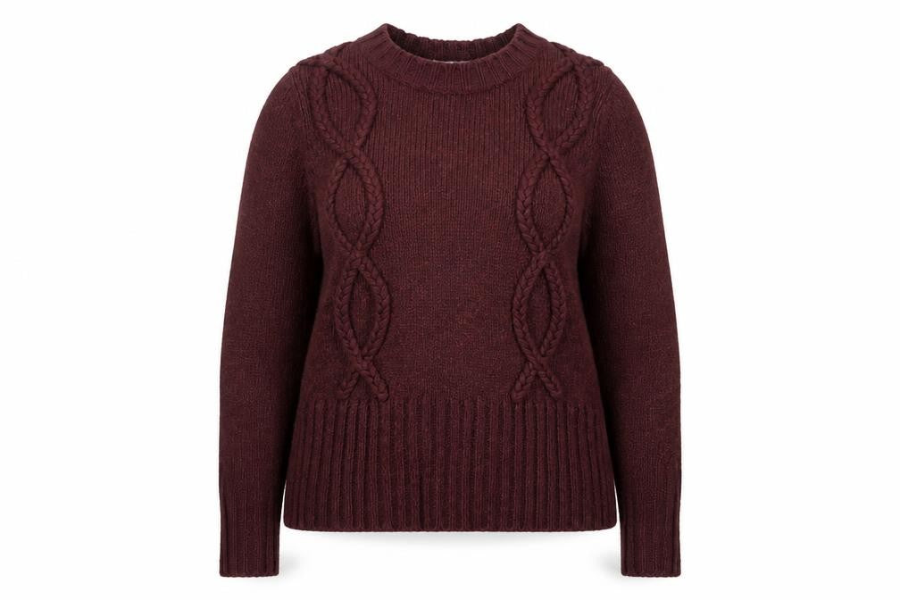 Marks & Spencer Women’s Red Cable Knit Jumper Size 18 Per Una