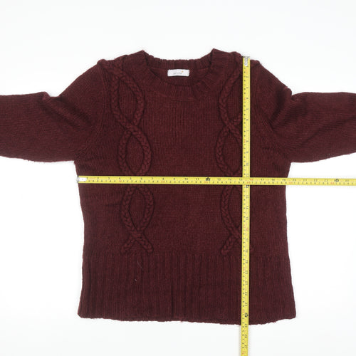 Marks and Spencer Women’s Red Cable Knit Jumper Size 18 Per Una