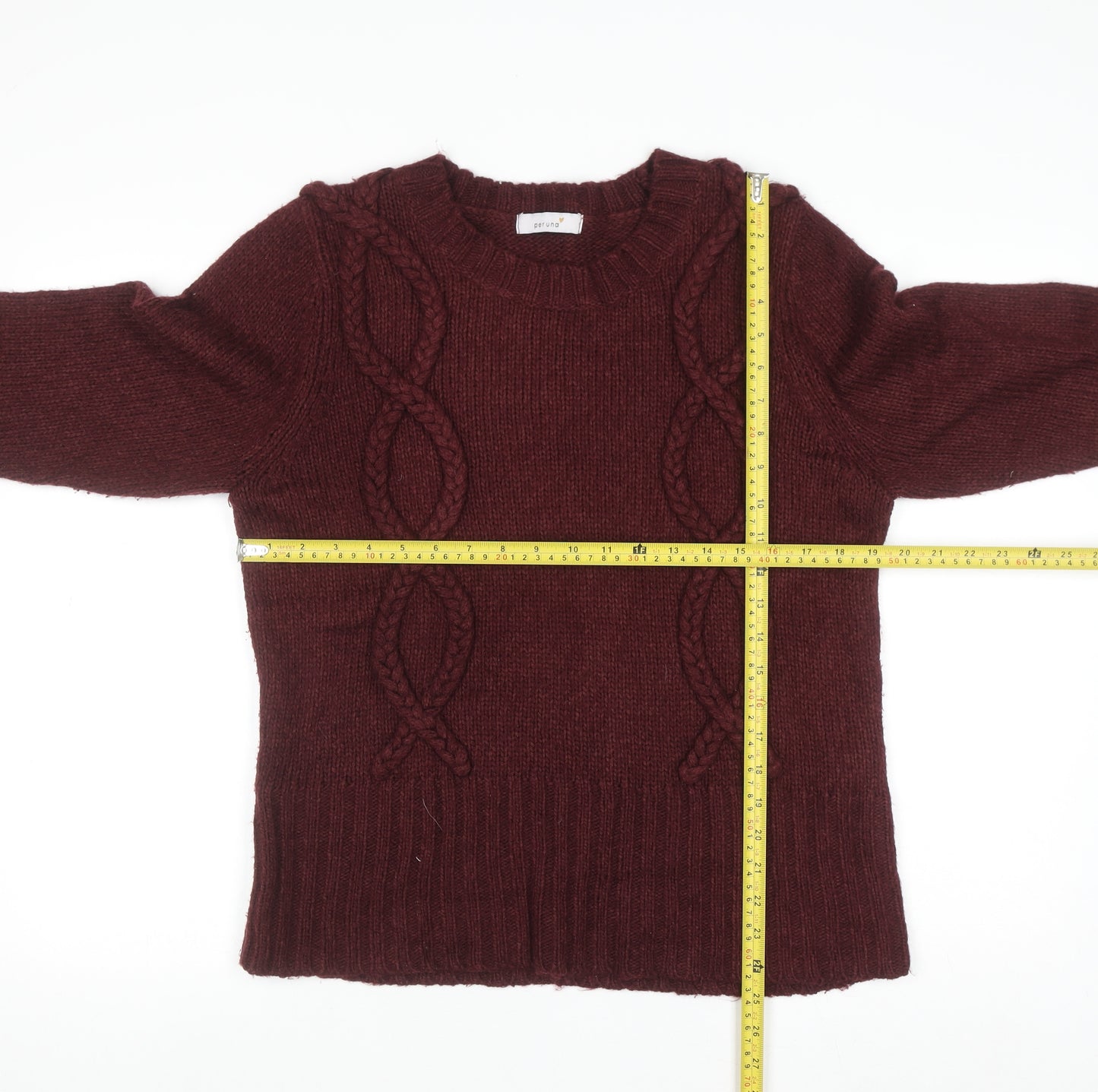Marks and Spencer Women’s Red Cable Knit Jumper Size 18 Per Una