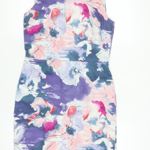 Oasis Women’s Multicoloured Floral Sheath Dress Size 12 Sleeveless