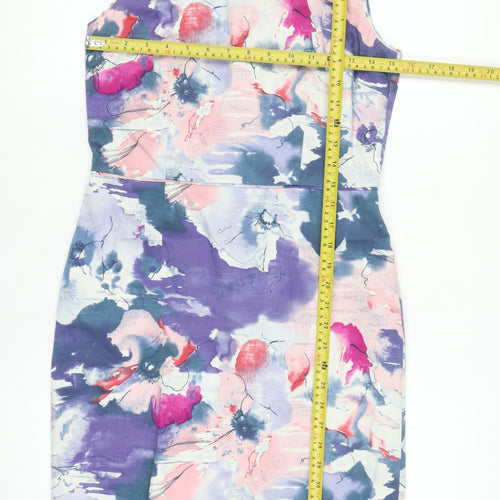 Oasis Women’s Multicoloured Floral Sheath Dress Size 12 Sleeveless