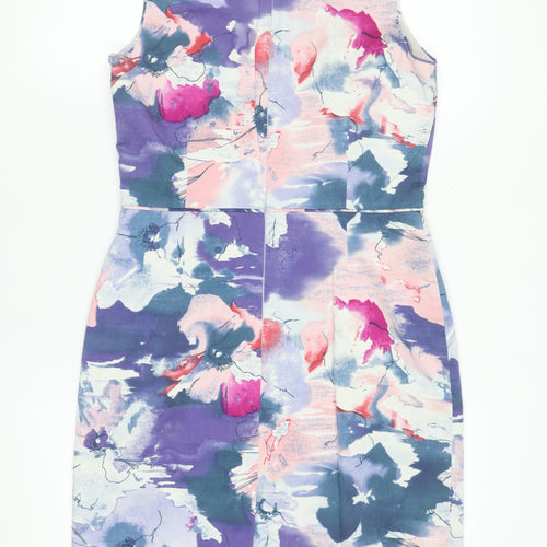 Oasis Women’s Multicoloured Floral Sheath Dress Size 12 Sleeveless