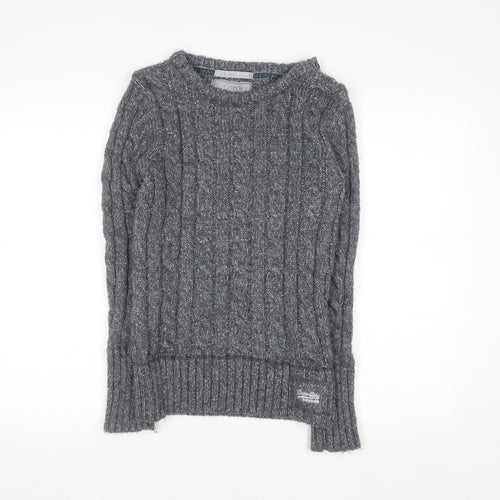 Superdry Women's Grey Cable Knit Jumper Size S