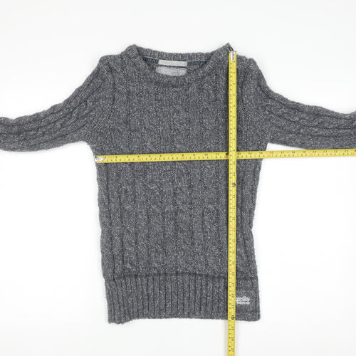 Superdry Women's Grey Cable Knit Jumper Size S