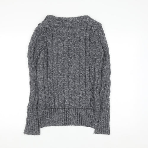 Superdry Women's Grey Cable Knit Jumper Size S