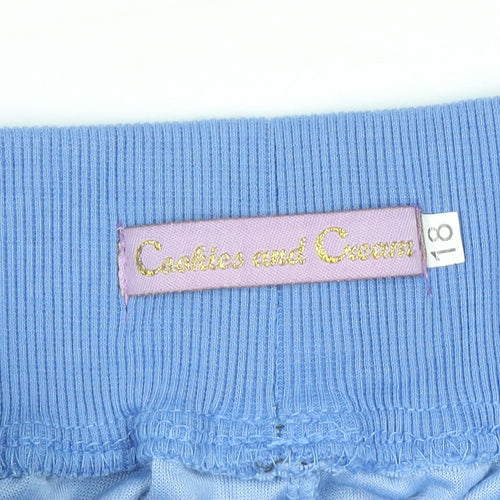 Cookies and Cream Women Blue Velour Tracksuit Size 18 Hooded Zip Sweat Set