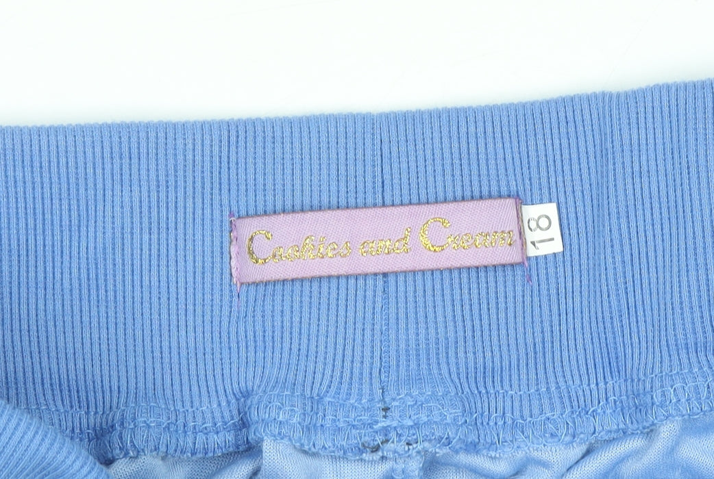 Cookies and Cream Women Blue Velour Tracksuit Size 18 Hooded Zip Sweat Set