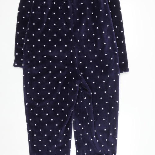 Marks and Spencer Women Blue Star Print Hooded Velour Onesie Size 12
