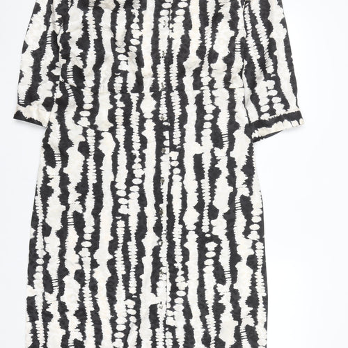 Dunnes Stores Women’s Black Tie-Dye Collared Midi Shirt Dress Size 22