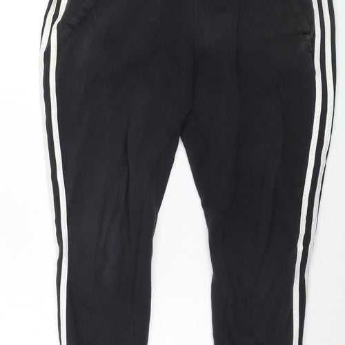 Adidas Boys Black Jogger Trousers Size 16 Years Activewear Track Pants