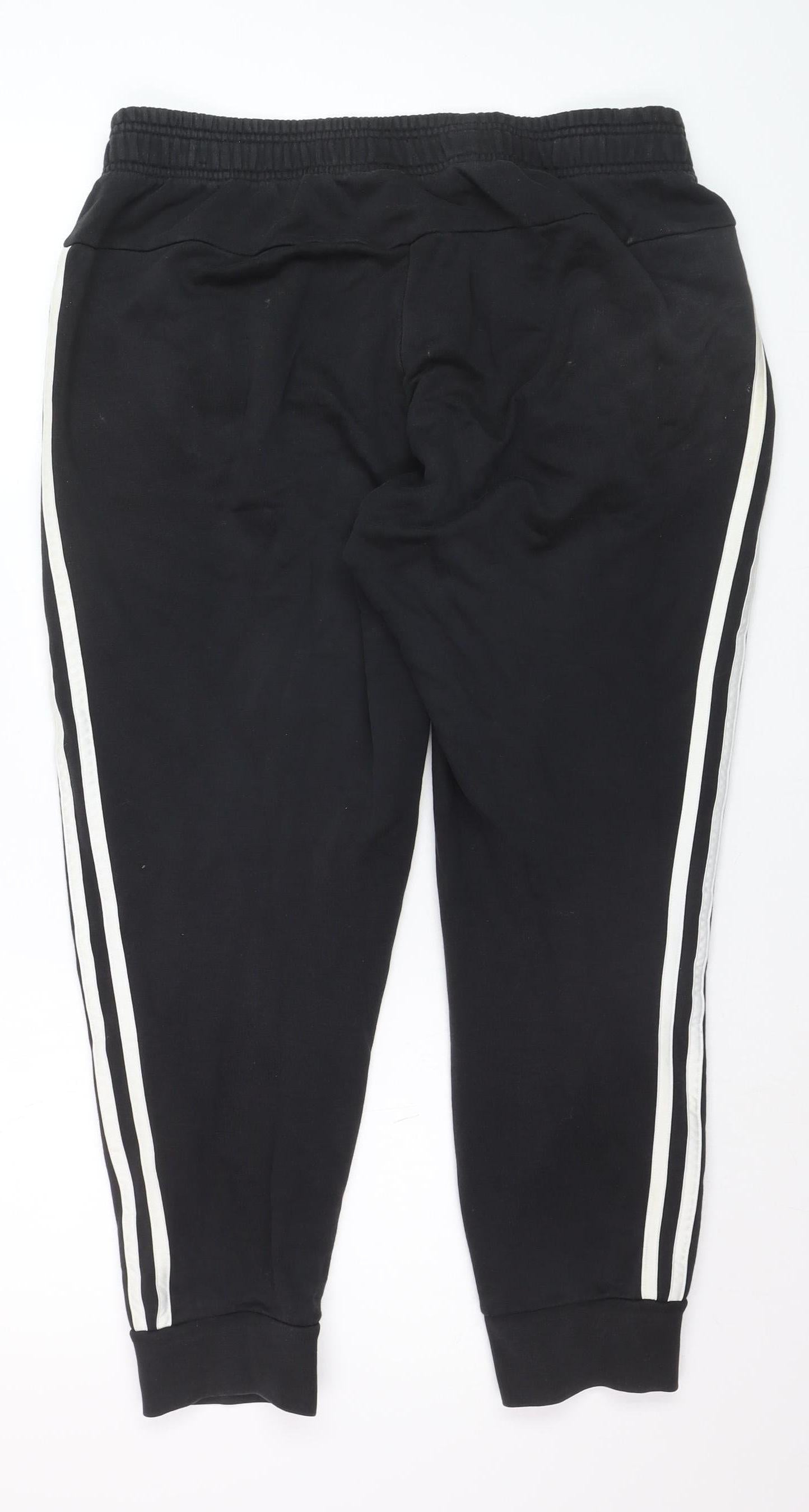 Adidas Boys Black Jogger Trousers Size 16 Years Activewear Track Pants