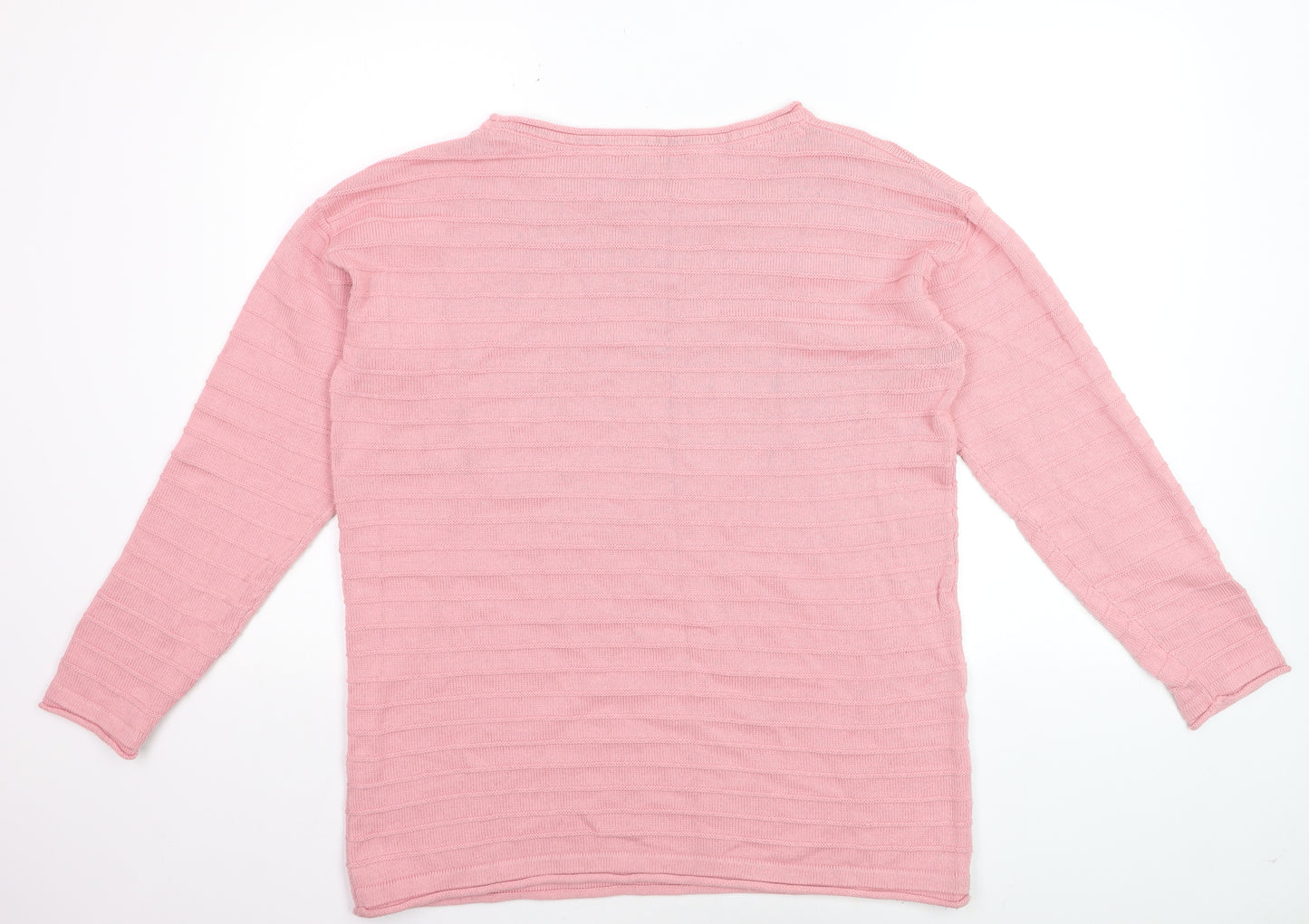 Crew Clothing Women Pink Cotton Blend Knit Jumper Size 16