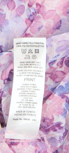 Savida Women’s Multicoloured Floral Chiffon V-Neck Blouse Size 14