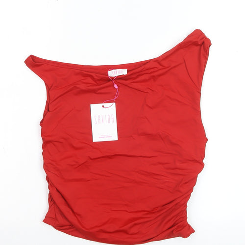 Savida Women Red Off Shoulder Camisole Blouse Size 14