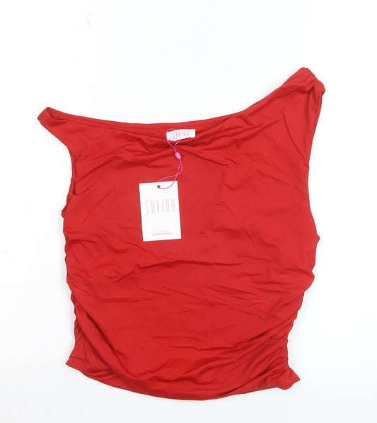 Savida Women Red Off Shoulder Camisole Blouse Size 14