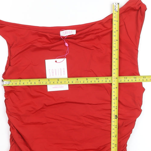 Savida Women Red Off Shoulder Camisole Blouse Size 14