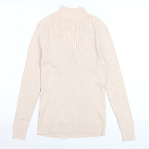 River Island Womens Beige V-Neck Knit Jumper Size 12