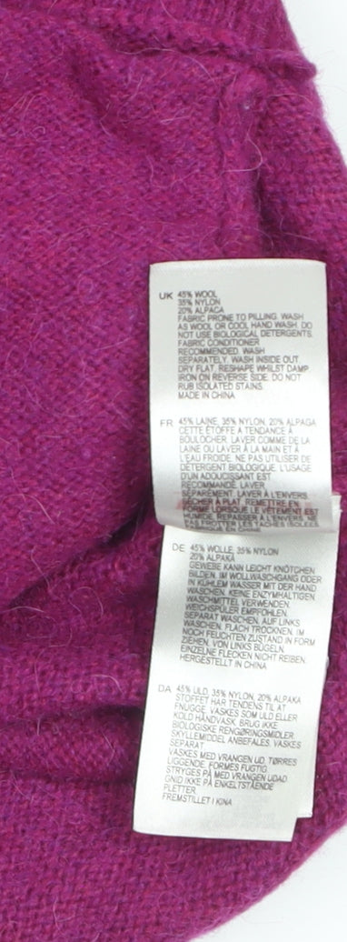 White Stuff Women's Purple Wool Blend Button Cardigan Size 12