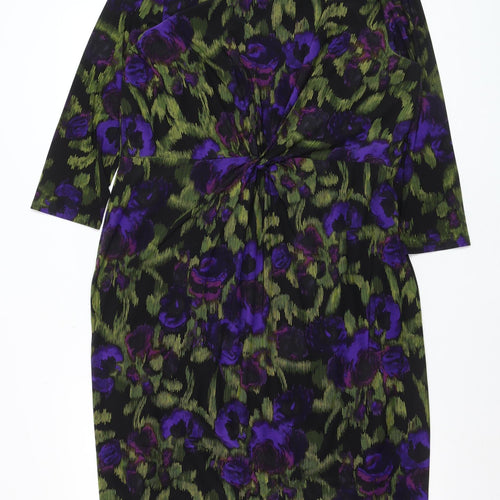 Precis Petite Womens Multicoloured Size 16 Floral Sheath Dress