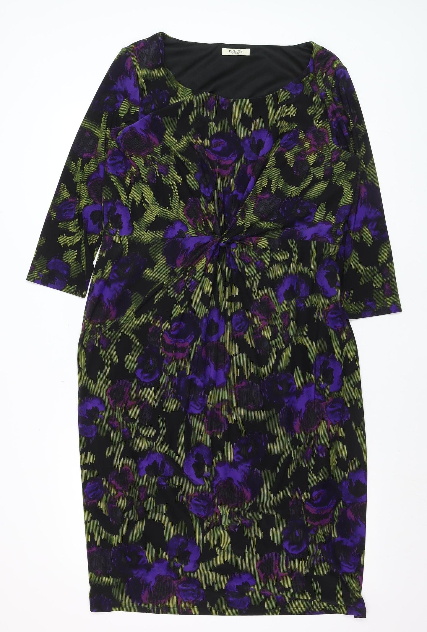 Precis Petite Womens Multicoloured Size 16 Floral Sheath Dress