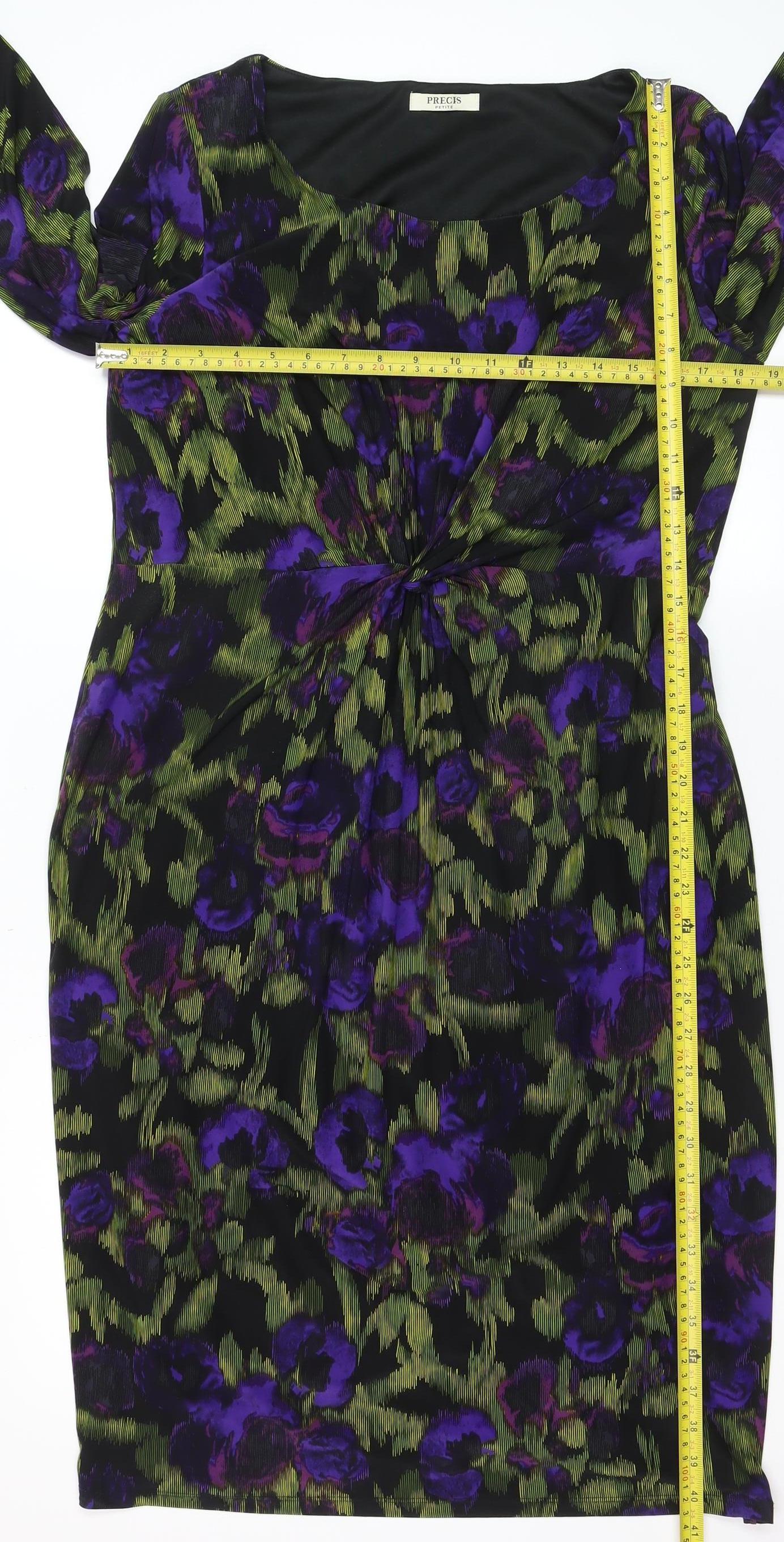 Precis Petite Womens Multicoloured Size 16 Floral Sheath Dress